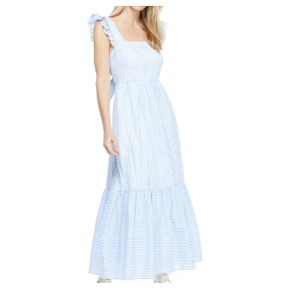 Women's Gal Meets Glam Jasmine 10 Petite Dusty Blue Bow Back Dress $198 - Picture 1 of 6